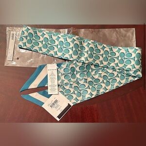 Coach Blue and White Signature Scarf